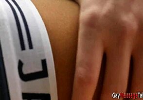 massaging a ginger twink for sneaky cock play