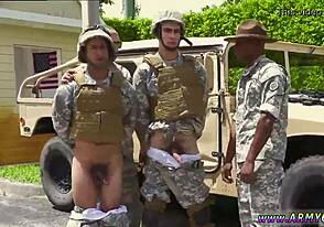 Black Gay Man Fucking Teen in Explosive Military Action! Wow, That Uniform Can't Hide His Monster Cock!