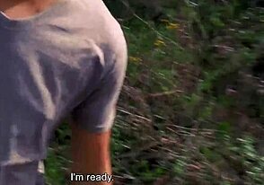 Curious twink moans loud while rammed hard in public for cash.