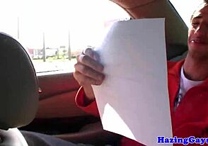 Amateur college twinks jerking off outdoors feels so wild