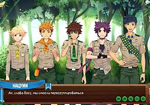 Amigos del juego campamento ep 3, caminando por el bosque con voces rusas, solo twinks 18+ relajándose