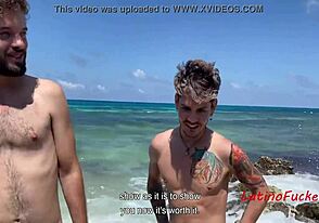 hot latino gay sex on public beach with rob silva ken