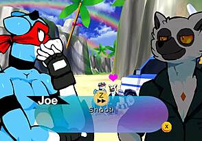 พ่นน้ำเงี่ยนไม่หยุดในเกม Oh So Hero เกย์เฮนไต ที่ชายหาด