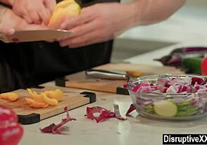 Damn! Closeted Guy Fucks His Cooking Instructor Raw in Kitchen Bareback Action!