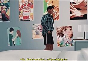 카툰 청춘 판타지에서 딥스로트 액션과 가상 라이드