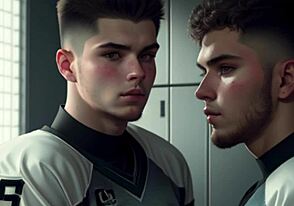 Yo, two football players sucking and jerking off after the game with audio!