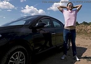 naked men at car wash turned into gay jerk session with huge cumshot.