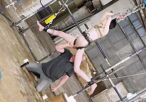 Dominant master ties up young sub for rough bareback. Watch the intense rimjob domination unfold.