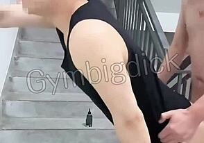 Gymbigdick Slamming Gay Femboy Boyfriend Bareback Outdoor in Wild Action