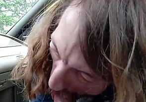 giving a morning blowjob to my buddy in the car, damn hot