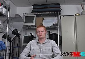 gay redhead sucks director’s huge black cock for cash