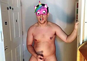 Unicorn Gay Pride Celebration With Solo Amateur Fun And Softcore Masturbation