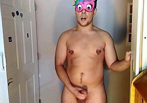 Sărbătoare Gay Pride Unicorn cu distracție solo amator și masturbare softcore