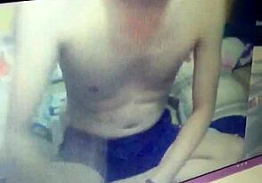 seductive web chat with cute guy stroking on cam