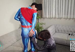 Young Japanese men transform into superheroes in this video