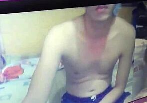 seductive web chat with cute guy stroking on cam