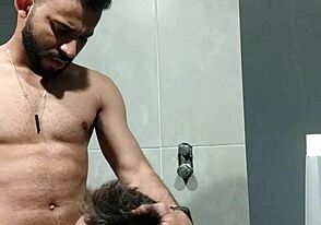 Muscular hunk gets his ass pounded in gym