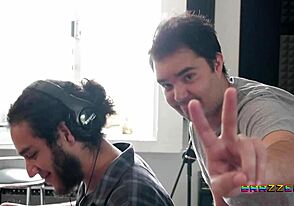 Man Teases Another with Crossdressing Flair and Big Cock Display