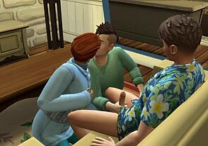 Big cock action in Sims