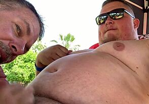 Public oral sex with hunk
