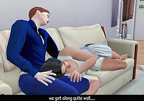 Romantic stepbrother love in The Sims 4: hot and horny