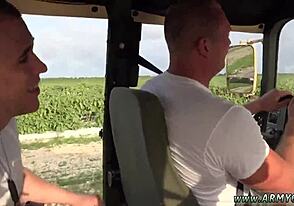 Kyler’s Emo Ass Cheeks Spread Wide in Outdoor Military Interracial Action