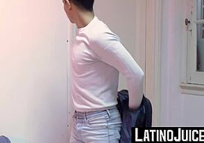 Hunky jock dude wanks and fucks with passion