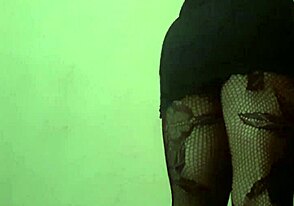 Travesti in Black Dress Shows Off Amateur Style