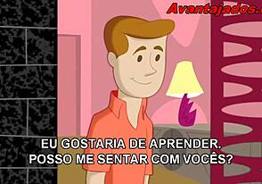 لاعبو البطاقات يغوصون في حفلة مثلية برازيلية هينتاي جامدة!