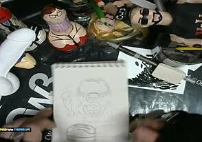 Intense toy play in gallery