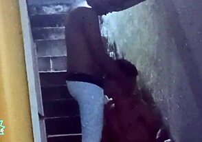 Vicious breakneck sex on the steep favela stairs