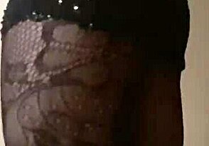 Travesti in Black Dress Shows Off Amateur Style