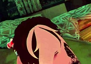 Vrchat femboy performs intense blowjob on massive cock