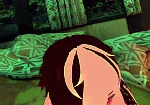 Vrchat femboy performs intense blowjob on massive cock
